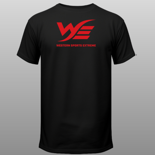Black WSE T-shirt with red brand mark